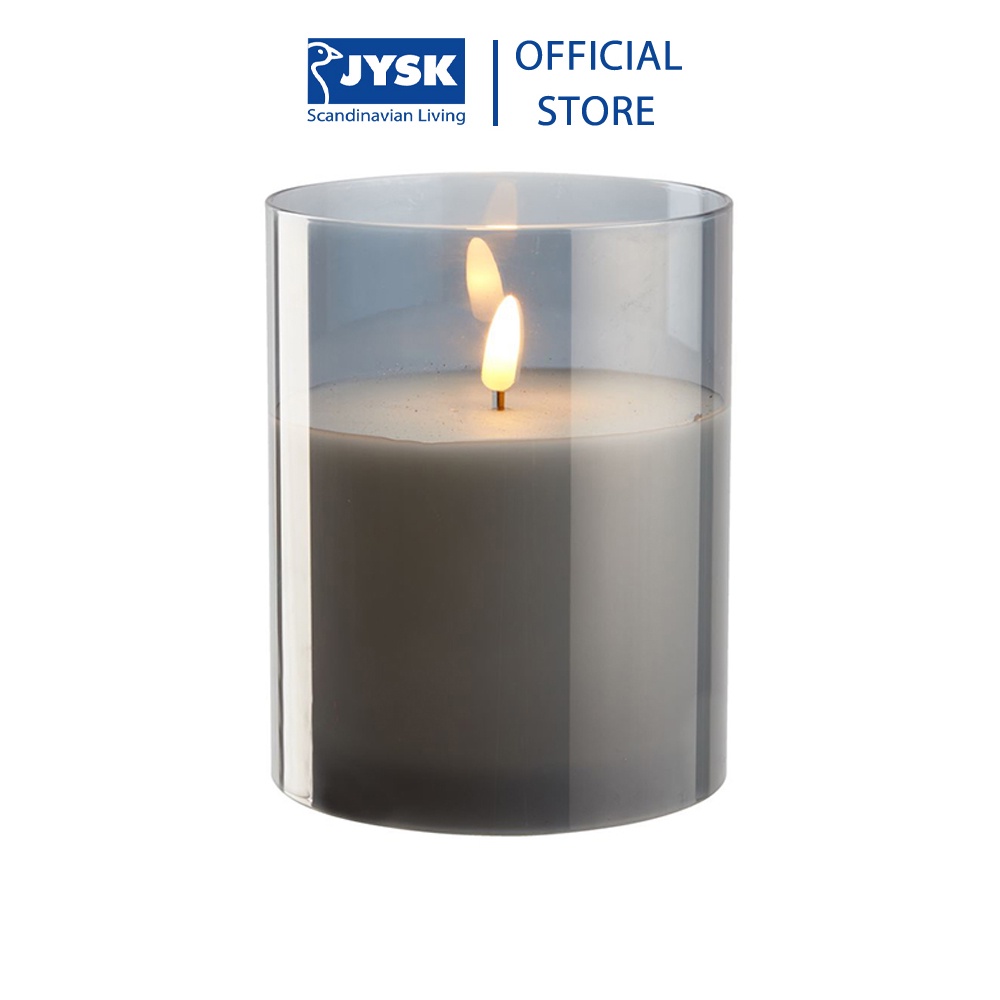 Nến điện | JYSK Spektrolit | Paraffin/thủy tinh | trắng | DK12xC15cm