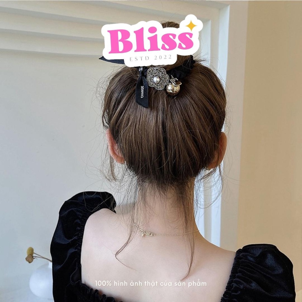 Dây, thun cột tóc charm hoa luxury Trendy Bliss Accessories