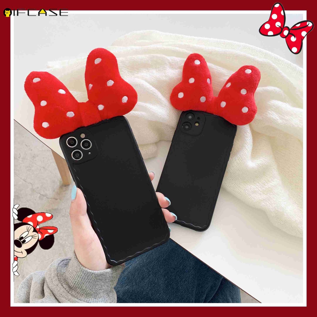 Ốp Điện thoại Gắn Nơ Đáng Yêu Cho Iphone 12 Mini 12 11 Pro Max Xs Max Xr X 7 8 Plus