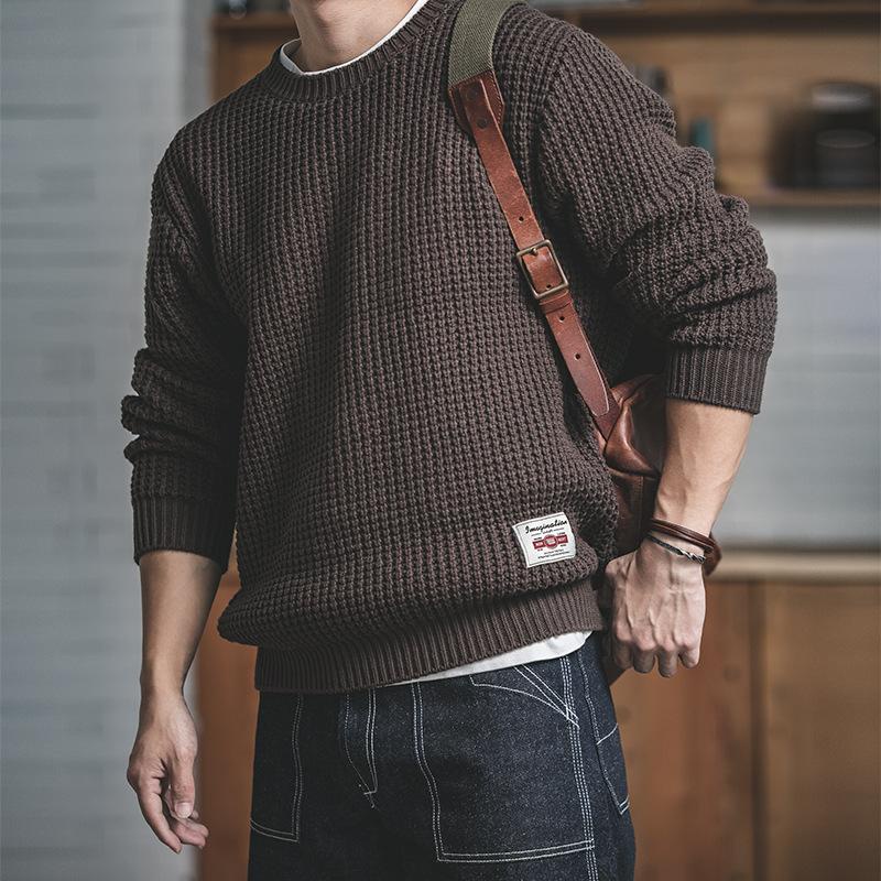 Áo Sweater 
Maden Dệt Kim Dáng Rộng Phong Cách Retro Nhật Bản Chất Lượng Cao Cho Nam