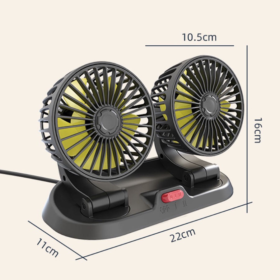 Quạt ô tô mini 5v, 12v, 24v đầu tẩu và usb xoay 360 cho xe tải, xe con