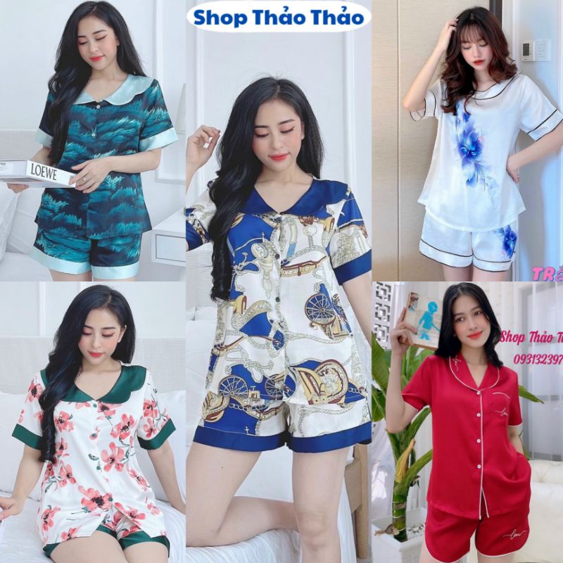 Đồ Bộ Pijama Lụa Quần Đùi Lụa Latin Cao Cấp Hàng Có SizeGiảm 10K Đơn 200K