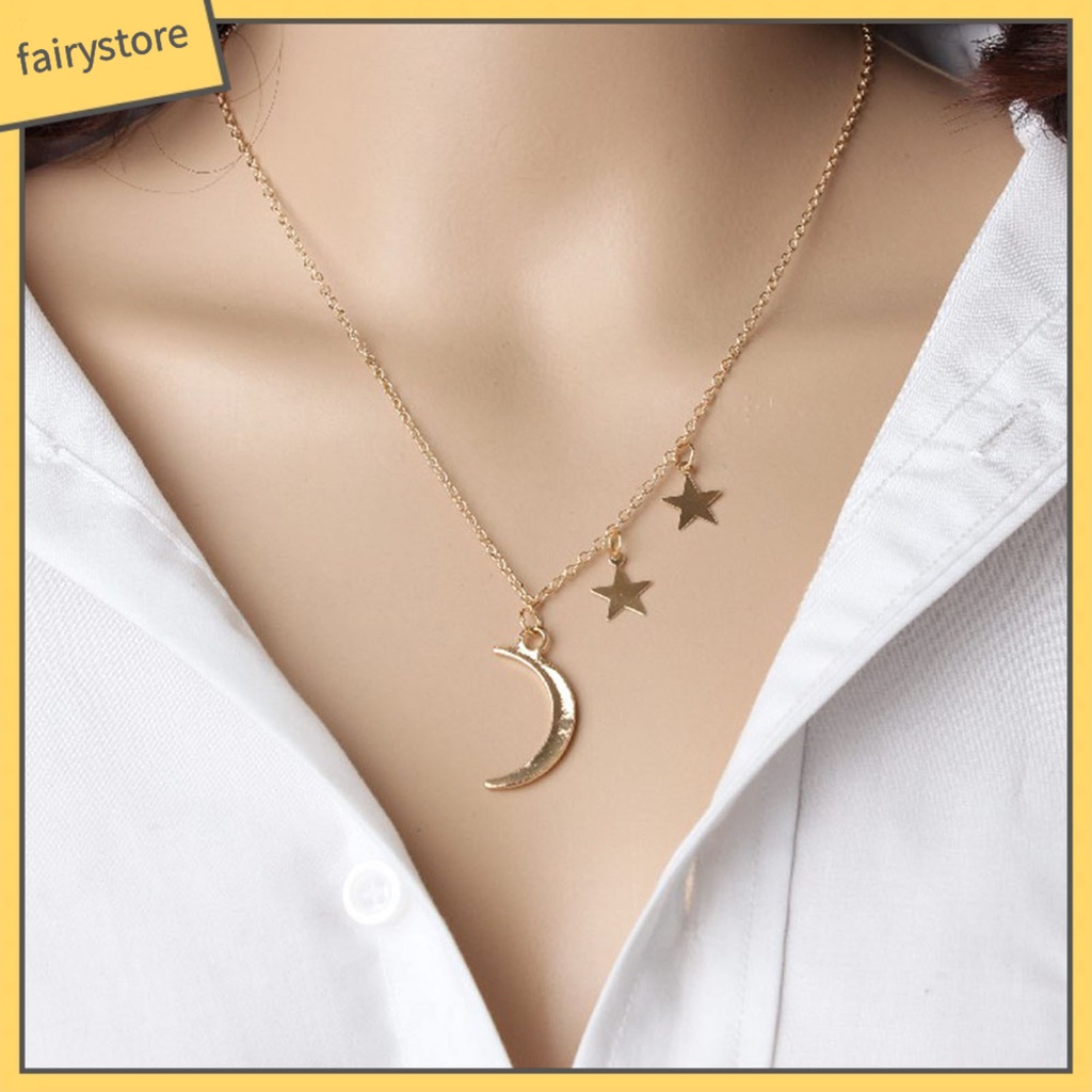 Dây chuyền nữ mặt trăng sao xinh xắn