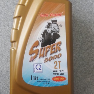 Dầu nhớt thơm pha xăng 2 Thì Indo Petrol Super 5000 2T ( pha xăng có mùi thơm cho động cơ xăng xe máy 2 thì, máy cắt cỏ)