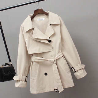 Windbreaker women British fashion small waist short coat women's coat Windbreaker