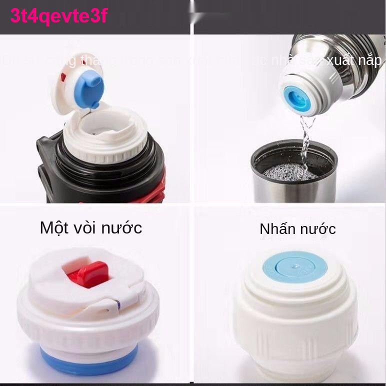 bình nước giữ nhiệt1.2-4.0L dung tích lớn Nồi cách nhiệt inox 304 ngoài trời du lịch Chén nam nữ