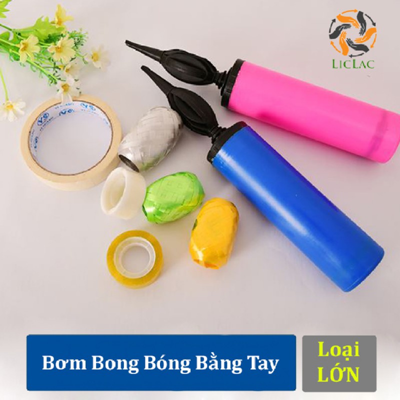 Bơm phao, bơm bóng bằng tay dạng xilanh bơm tay mang đi du lịch tiện dụng  (Loại to)