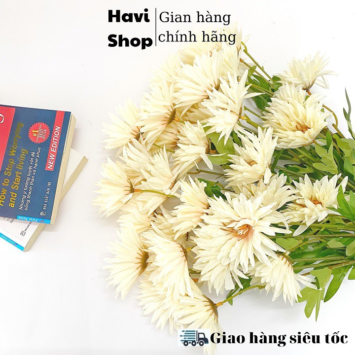 Hoa giả - Hoa Cúc kim cương Havi 65cm trang trí đẹp, đơn giản, nhẹ nhàng