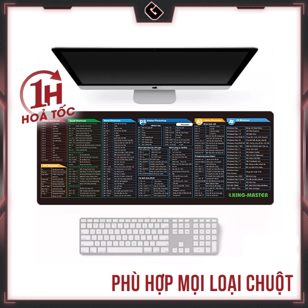 Miếng Lót Chuột Full Phím Tắt Văn Phòng King Master - Hàng Chính Hãng