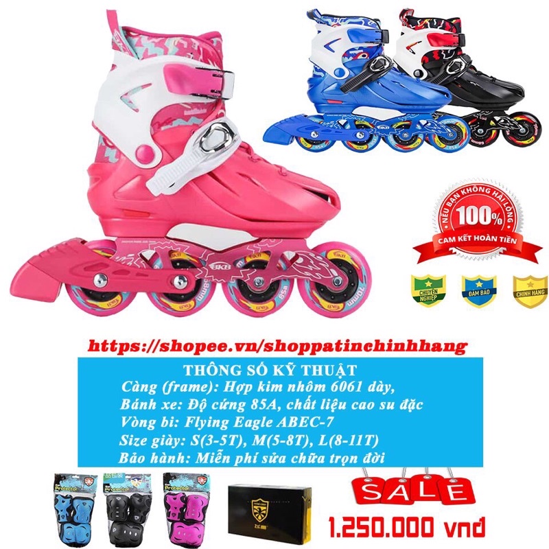 Giày patin FLying Eagle BKB K8 tặng bảo hộ cao cấp 250k