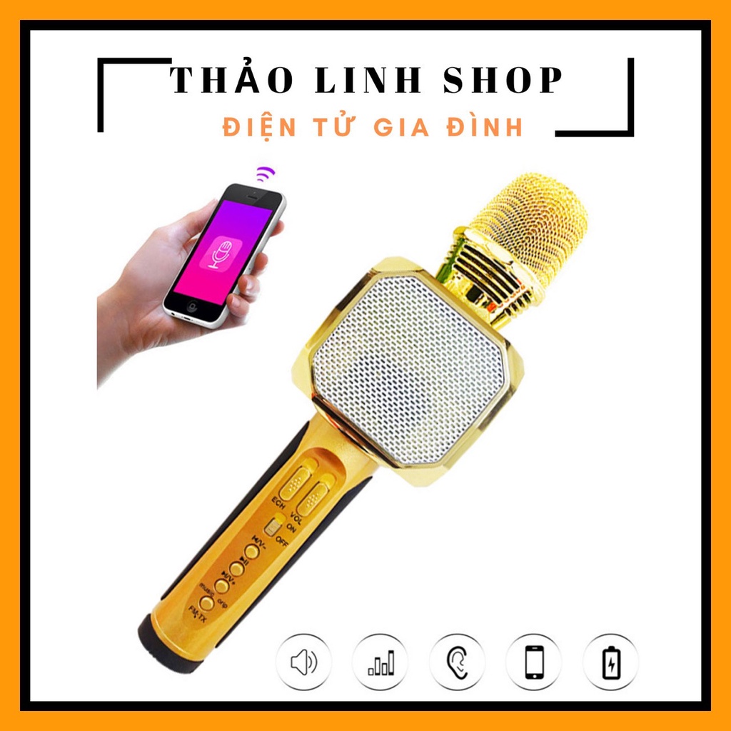 Micro hát karaoke trên điện thoại SD10 chuẩn hát hay, mic nhẹ cầm chắc tay