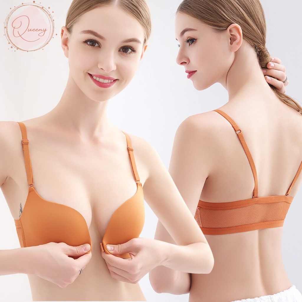 Áo ngực nữ cài trước QUEENY su đúc không gọng nâng ngực tạo khe ACT01 | BigBuy360 - bigbuy360.vn