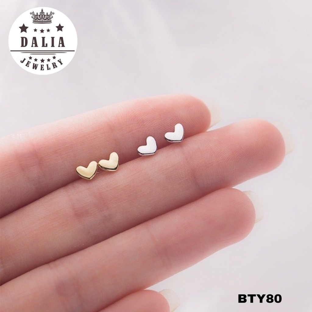 Bộ dây chuyền bạc nữ DaLiA Jewelry hình trái tim trơn, bạc và xi vàng