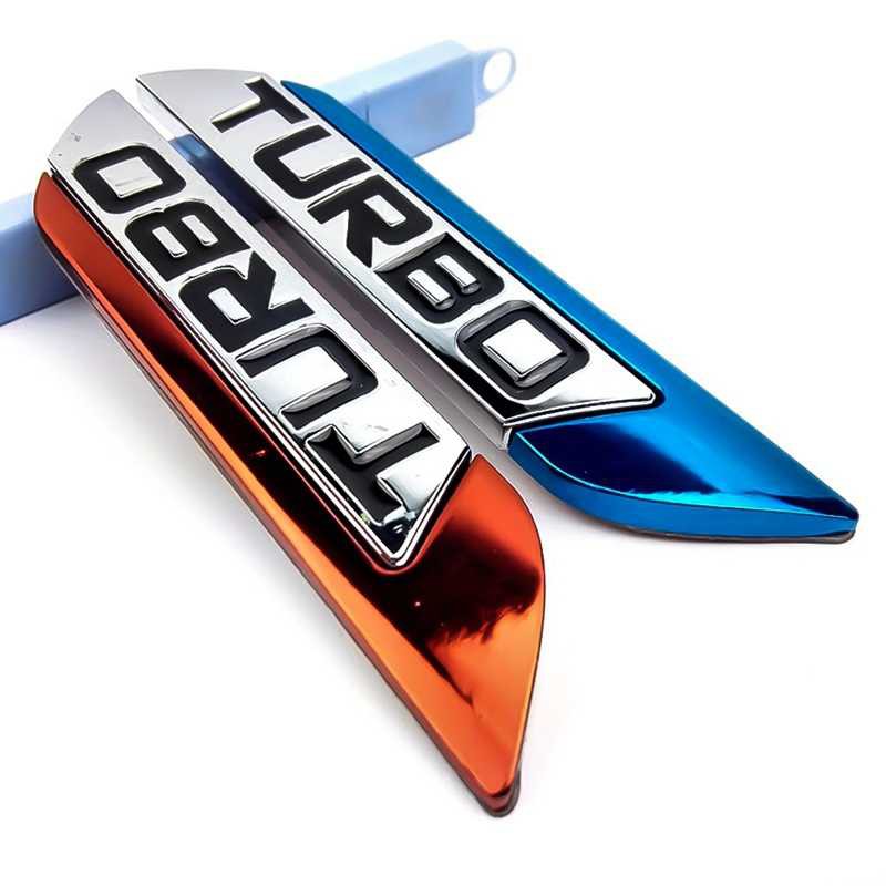 Logo 3D kim loại TURBO