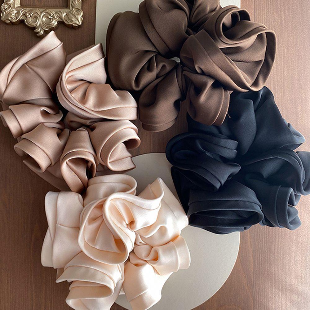 Dây Buộc Tóc Vải Satin Viền Bèo Kiểu Retro Sang Trọng WMES15H