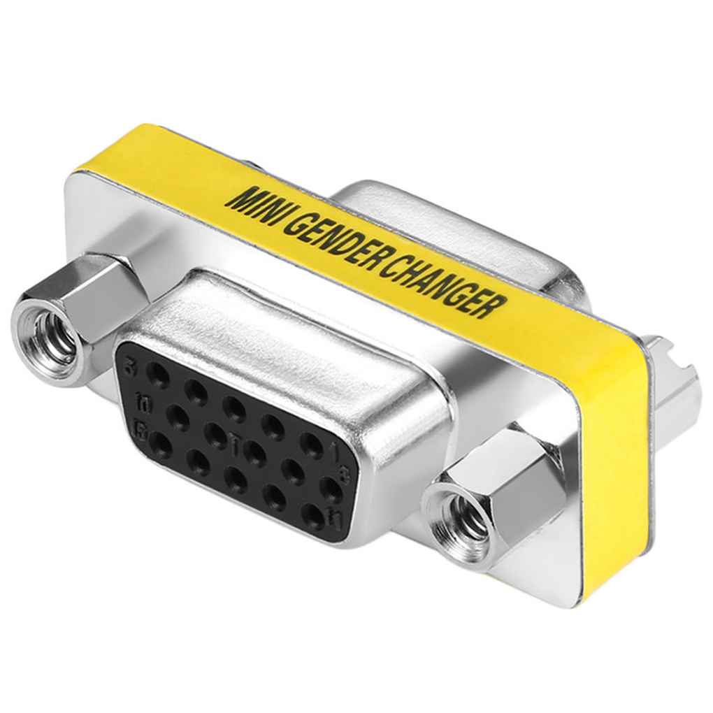 Female to Female VGA HD 15 Pin Gender Changer Convertor Adapter Mini Female Connector