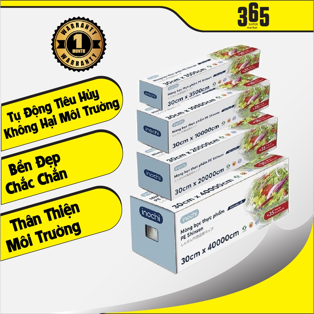 Màng bọc thực phẩm Dài hơn 35% PE Shinsen INOCHI  giúp bảo quản thực phẩm Dài hơn 35%  MANGBOC