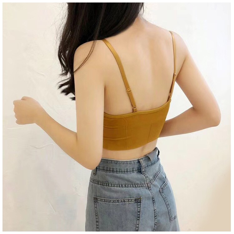 Áo bra cotton gân CAO CẤP - tập GYM - Đệm mút tháo rời | BigBuy360 - bigbuy360.vn