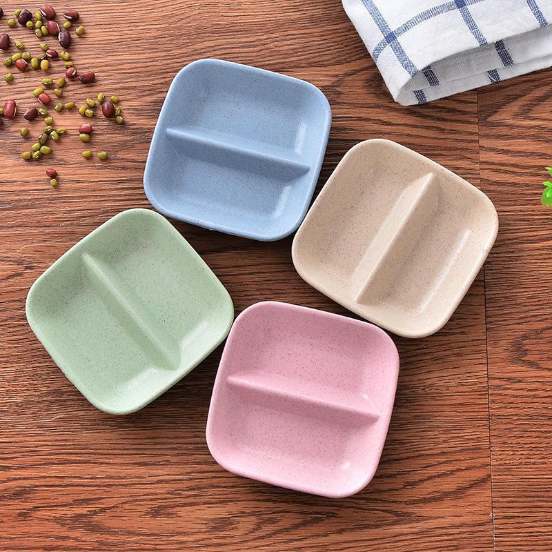 Đĩa Đựng Gia Vị 2 Ngăn - Chén Bát Nhỏ Đựng Nước Mắm, Nước Chấm, Xì Dầu Để Bàn Ăn Lúa Mạch 1580