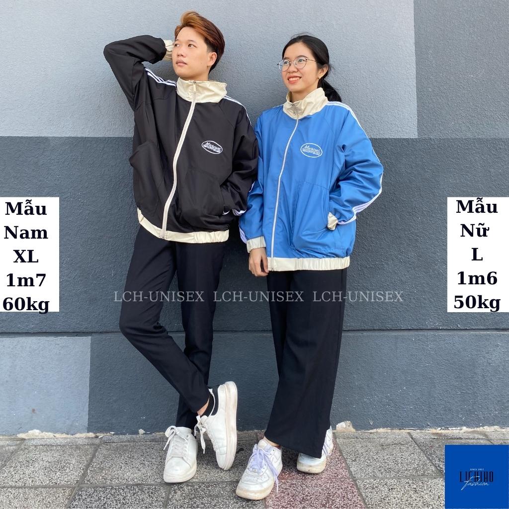Áo khoác dù form rộng unisex basic nam nữ thêu Marcus Áo khoác chống nắng 2 lớp cổ cao LCH