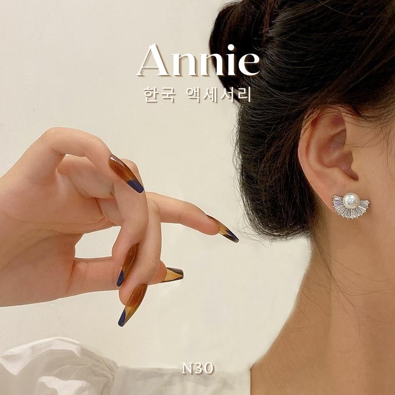 Bông tai bạc zircon cao cấp phong cách hiện đại sang trọng ANNIE