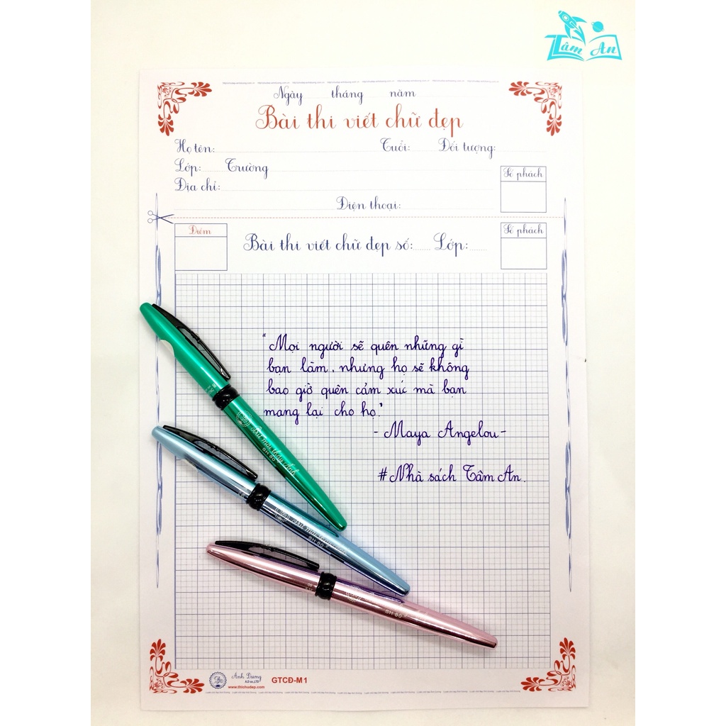 Bút mài Thầy Ánh SH080- Bút luyện chữ đẹp Ánh Dương ngòi lá tre kim tinh