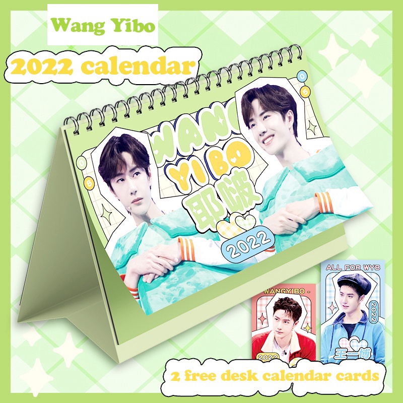 Lịch Để Bàn 2022 Hai Mặt Tiện Dụng Wang Yibo