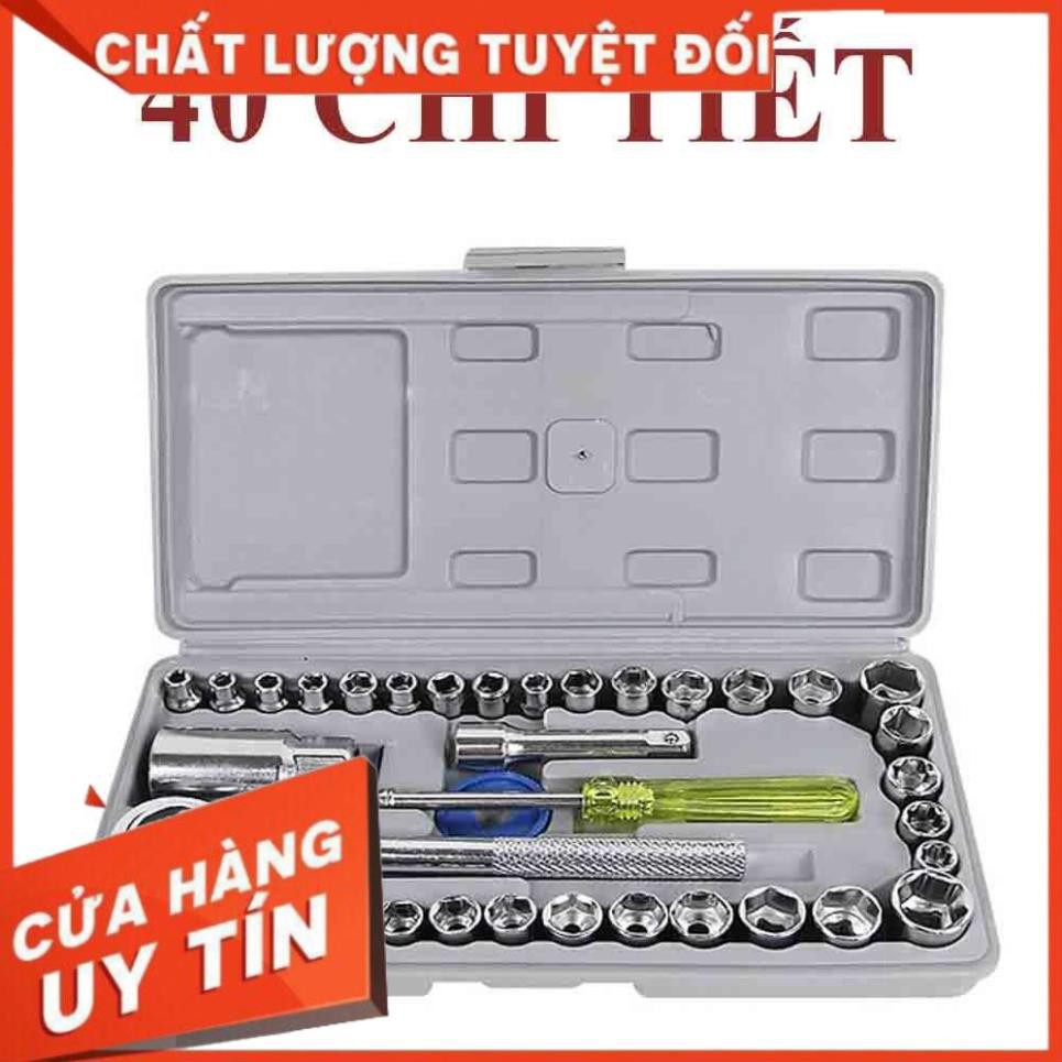 Bộ khẩu mở siết ốc 40 chi tiết thông minh, Bộ đồ sửa xe AIWA  Chất Liệu Tốt, Bền và Tiện Dụng