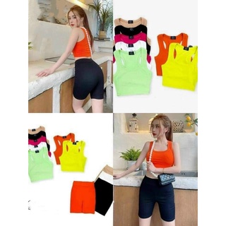 Bộ Áo ba lỗ croptop quần ngố ôm