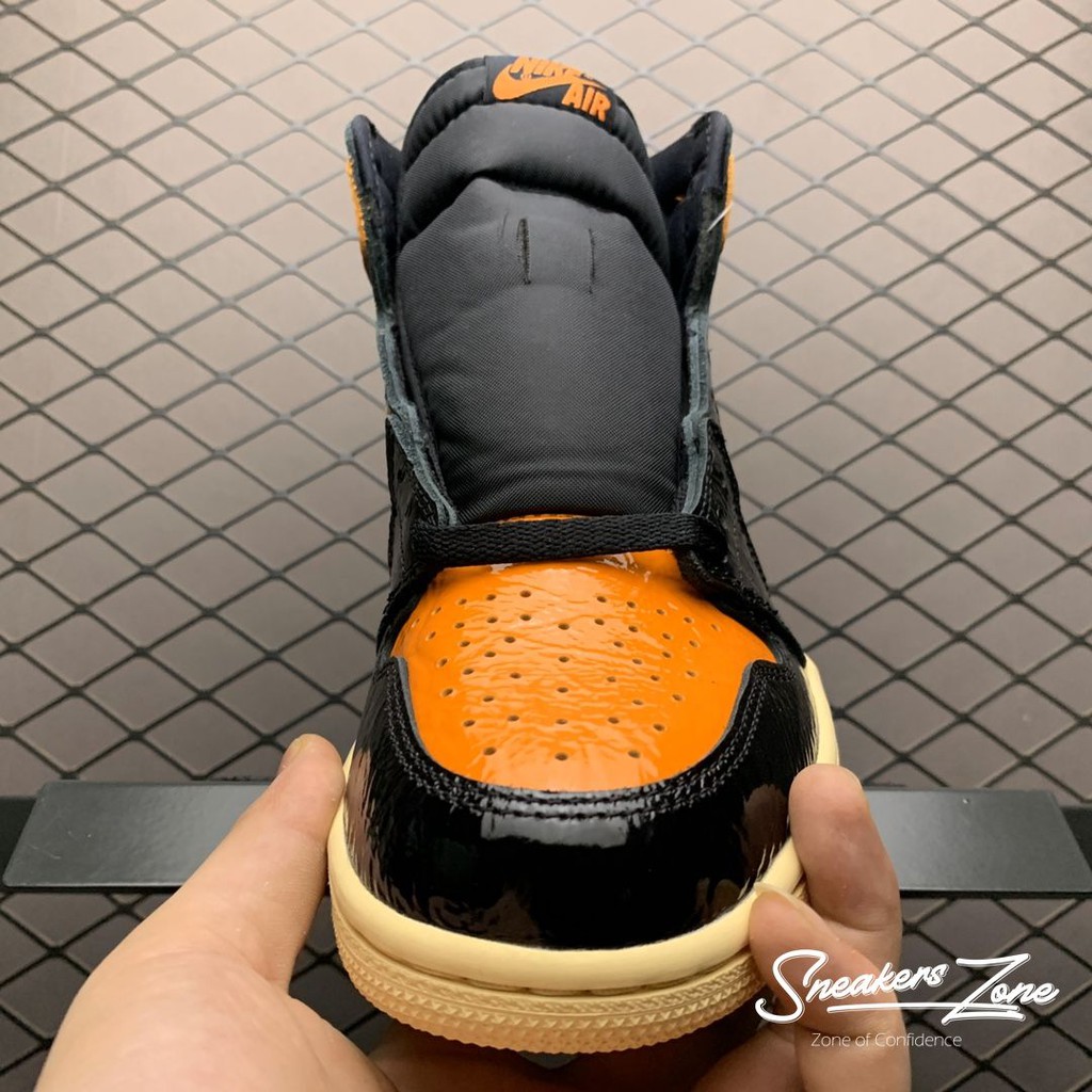 (FREESHIP+HỘP+QUÀ) Giày Thể Thao Sneakers AIR JORDAN 1 Retro High Shattered Backboard 3.0 màu cam đen mũi cam da bóng