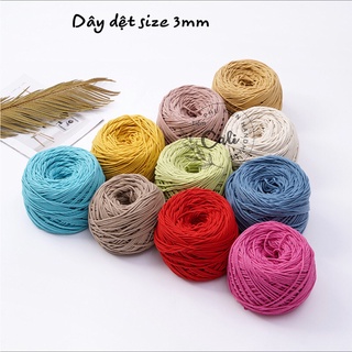 Cuộn 500gr Dây dệt 3mm, dây macrame dệt tim 3mm đan macrame, mành macrame, túi handmade, [ Ảnh thật và video]