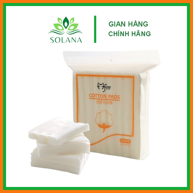 Bông tẩy trang 3 lớp Cotton Pads Túi 222 miếng SOLANA