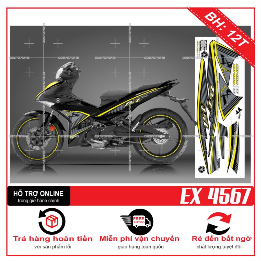 TEM RỜI EX 150 MX KING 4567 -- SHIN DECAL 2