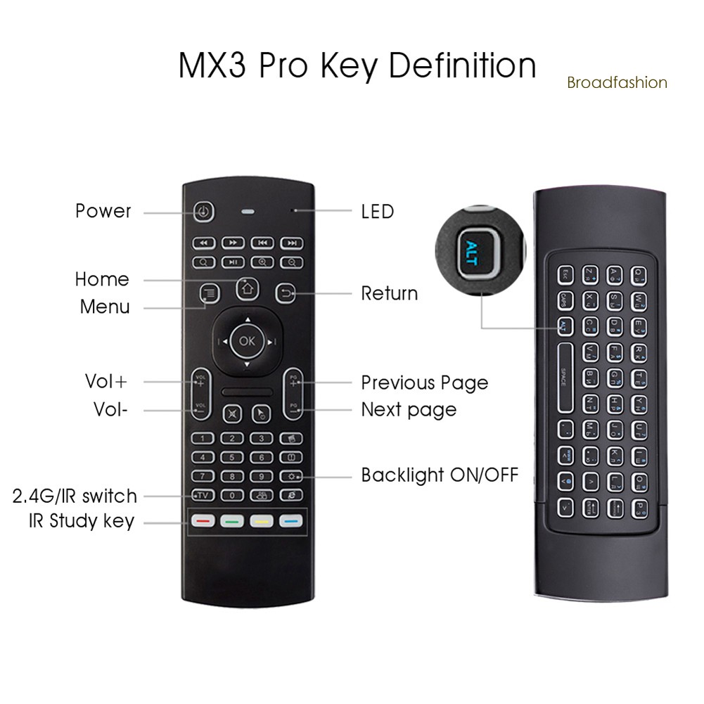 Điều Khiển Từ Xa Mx3 2.4G Kèm Bàn Phím Cho TV Android X96 H96 Và Phụ Kiện