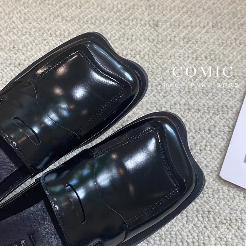 Giày Oxford mũi vuông da bóng 0099-1 Comic