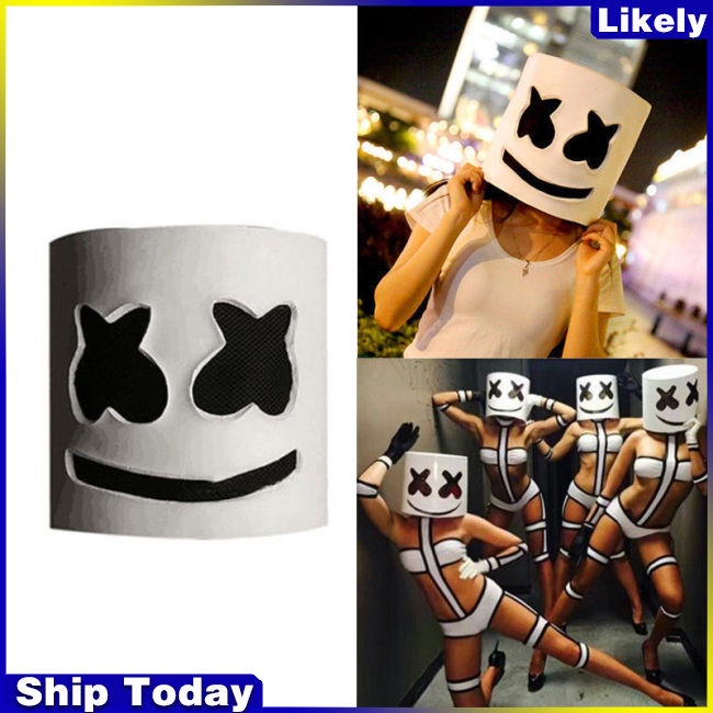 Mặt Nạ Hóa Trang MarshMello DJ Có Đèn LED Sáng Tạo
