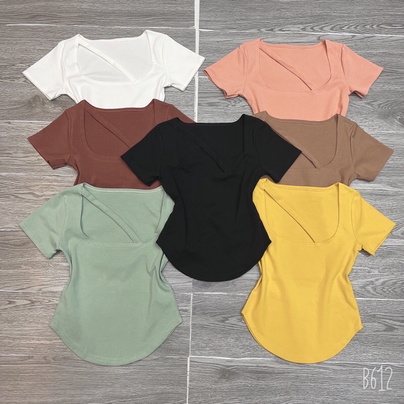 Áo thun body vạt bầu dây chéo bản to