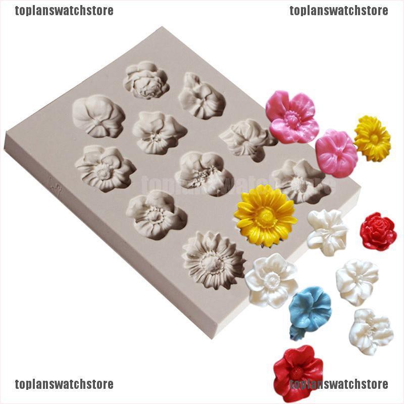 Khuôn Silicone Tạo Hình Hoa Hướng Dương 3D Trang Trí Viền Bánh