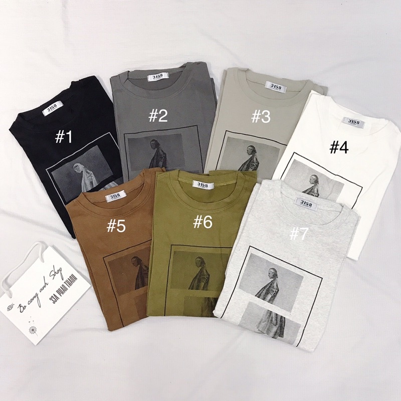 Áo Thun Unisex Mác 3158 Cô Gái Vuông HB313 Form To Rộng Hàng Quảng Châu Loại 1