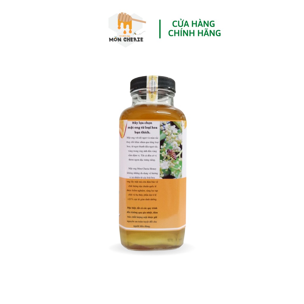 [350ml] Mật Ong Hoa Nhãn Nguyên Chất Mon Cherie Honey Loại Thơm Ngon Nhất 490g