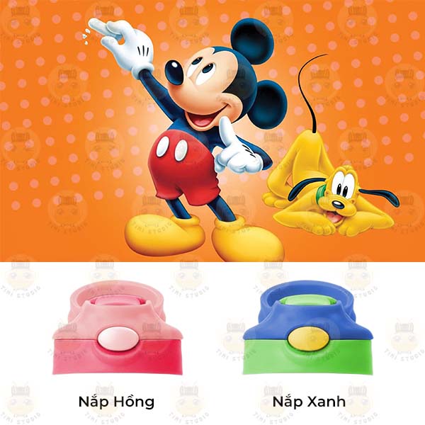 Bình Uống Nước Giữ Nhiệt Cho Bé Có Ống Hút Hình Mickey - Tỉ Mỉ Studio - Mã 1407KT06
