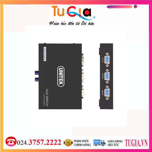 Bộ Chia Gộp VGA 2 PC vào 1 Màn Hình UNITEK (U-8704) - Hàng chính hãng