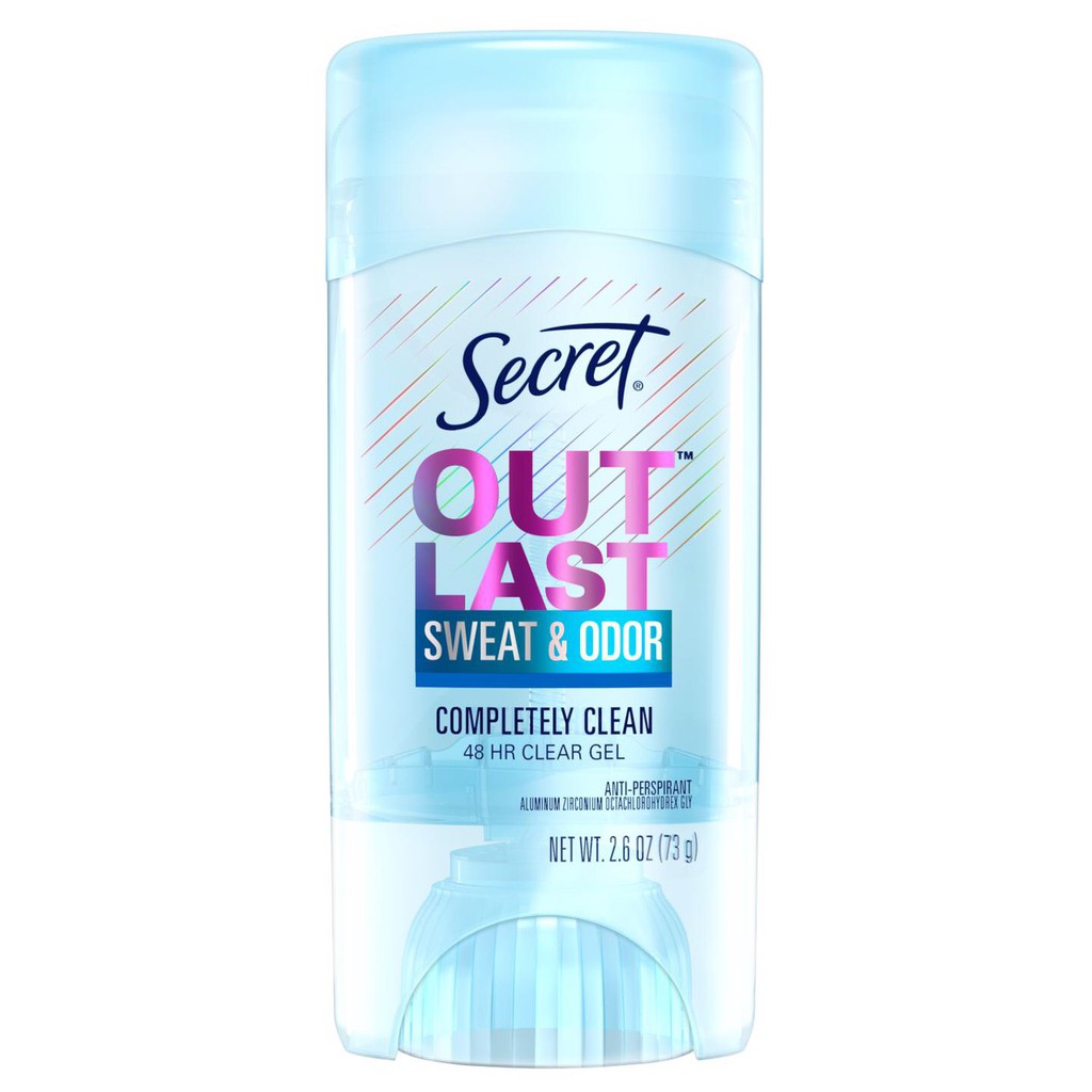Lăn khử mùi Secret Clear Gel Outlast Sweat Odor Completely Clean 73g