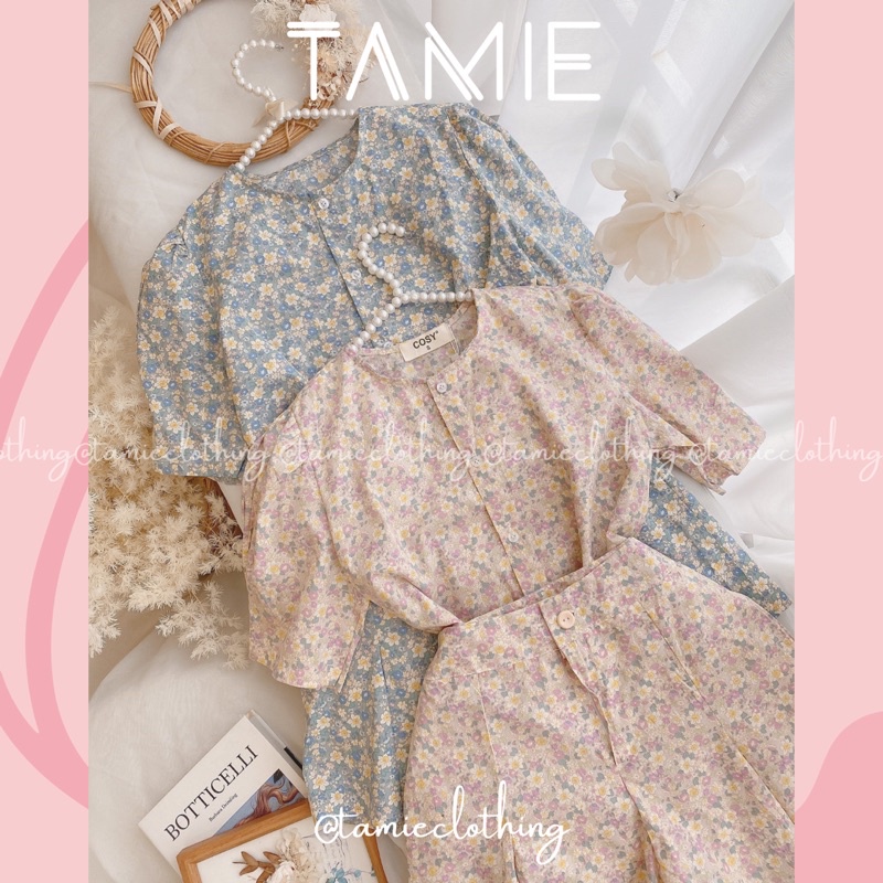 Set Hoa Nhí Summer Màu Pastel Áo Kèm Quần Short TAMIEclothing