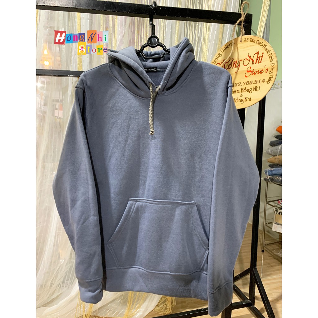 Áo Khoác Hoodie Trơn Ulzzang Unisex Màu Xám Đậm Chất Nỉ Bông Cao Cấp Dáng Rộng Nam Nữ - MM | BigBuy360 - bigbuy360.vn