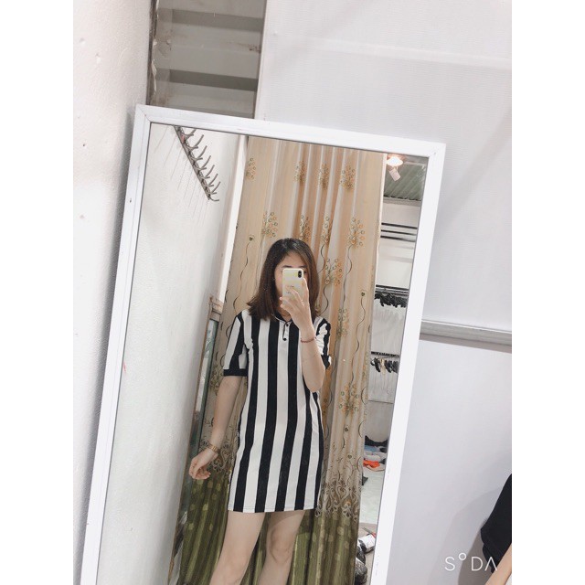 Váy Kẻ Dáng Suông Cổ Đức cực đẹp💋 freeship 💋 ảnh thật clip  ྇