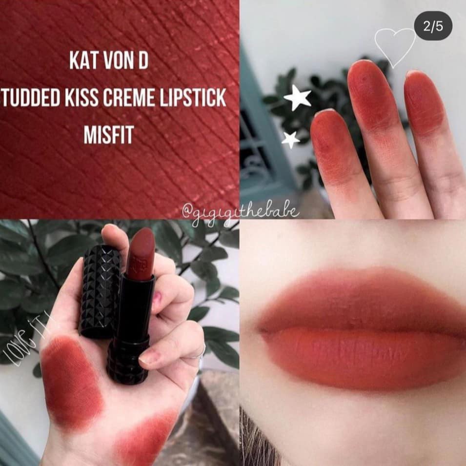 Son KAT VON D Studded Kiss Creme Lipstick ''Misfit''. Giá sale siêu tốt