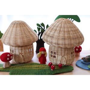 Nhà nấm bằng mây siêu xinh decor nhà cửa trang trí chụp hình làm đèn ngủ