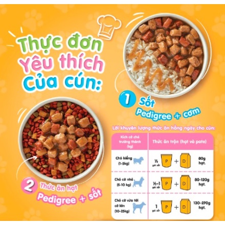 Pedigree Thức ăn cho chó lớn dạng sốt vị bò và rau củ 130g, pate cho chó