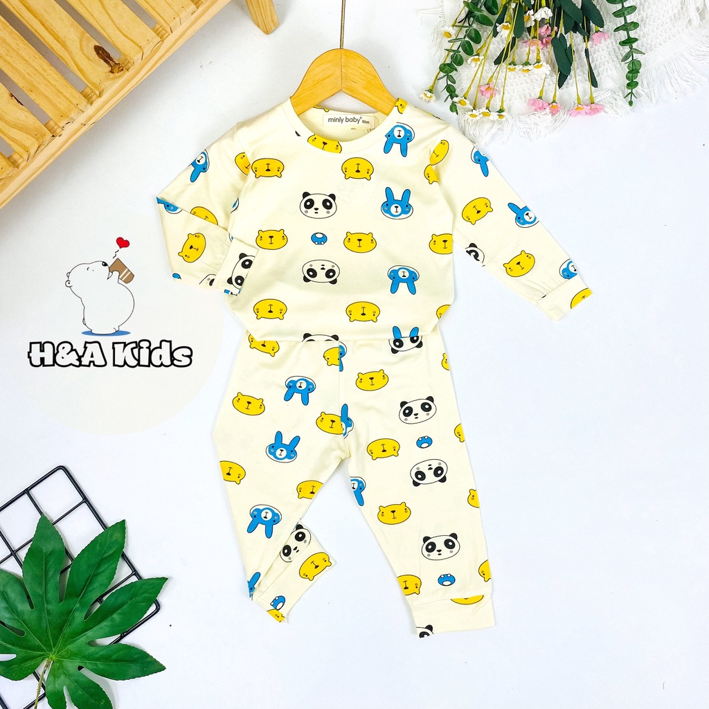 [Bé 19-33kg] Bộ dài tay thun lạnh in hình toàn thân Minky Mom mềm mịn mát cho bé trai bé gái - HÀNG LOẠI 1